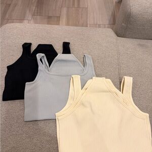 Ribbed Bodysuit  - Black, Light Gray, yellow